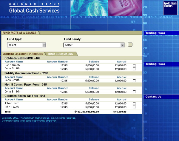 Goldman Sachs Global Cash Mockup